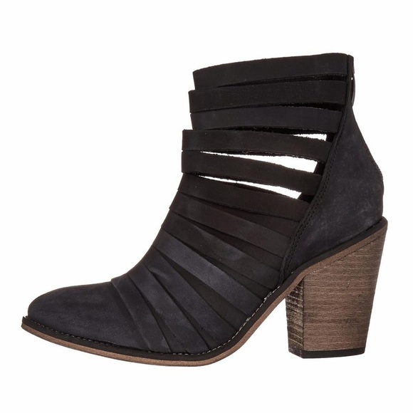 FREE PEOPLE HYBRID STRAPPY Grey Suede Bootie NWOT - Picture 2 of 16